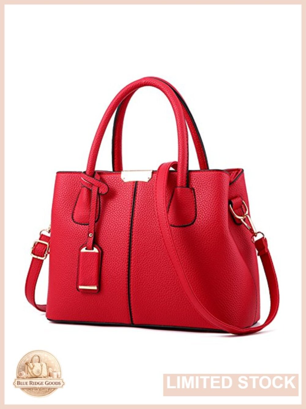 PU Leather Satchel Crossbody Handbag Medium Tote Purse